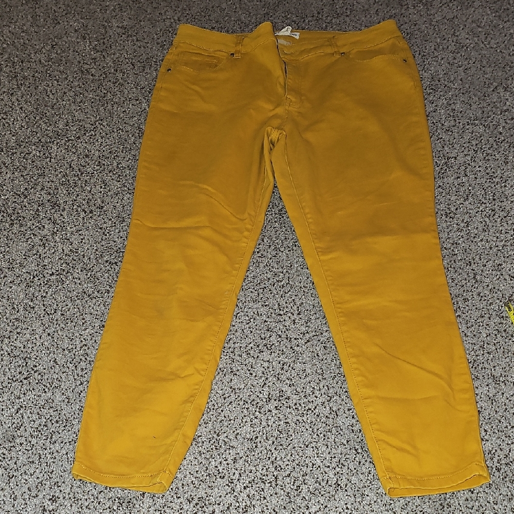 Artisan Ny Golden Mustard Yellow Skinny Fit Pants Jeans 16